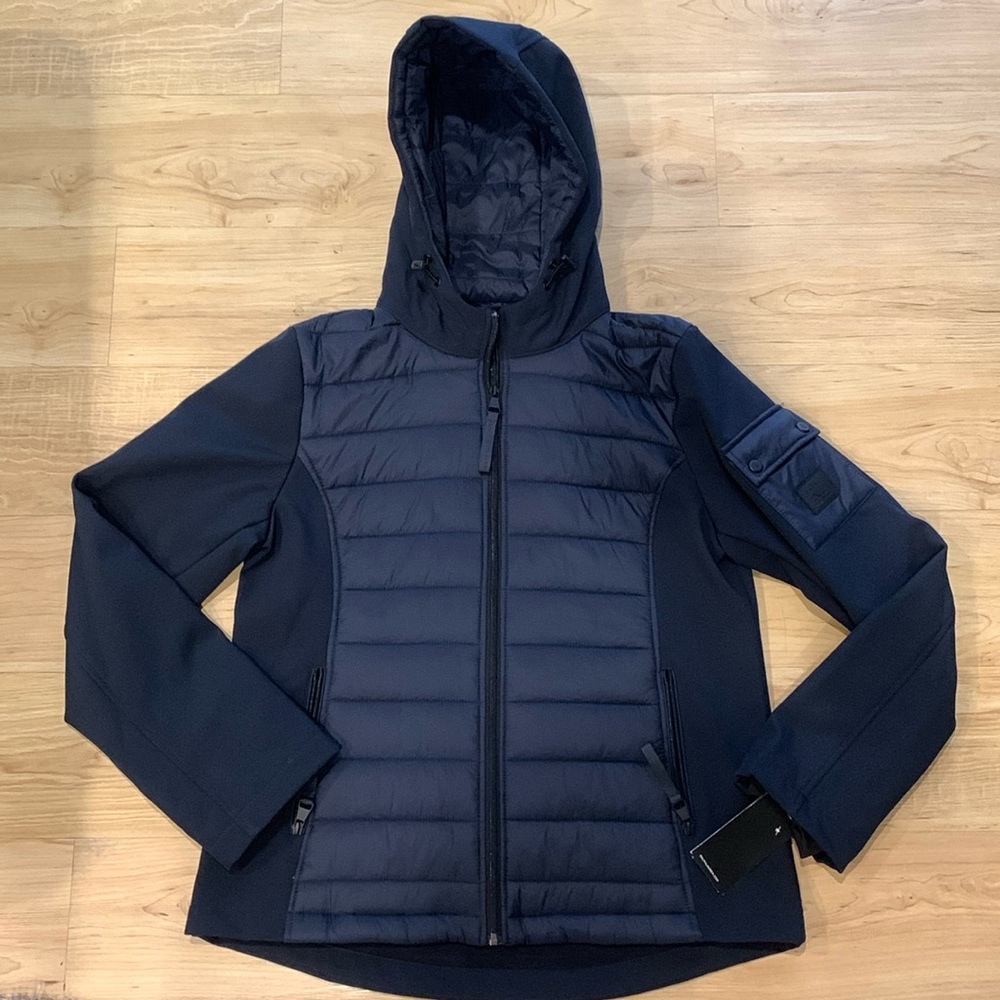 Lauren Ralph Lauren Soft Shell With Quilting Navy Blue Jacket